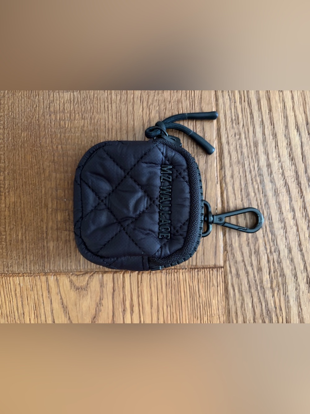 MZ Wallace Black Quilted AirPods Pro Pouch with Clip